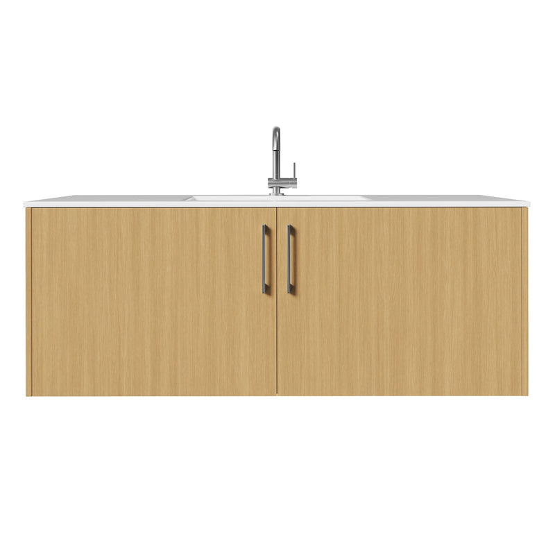 Cutler FV BK NATURA48 Bekka 48" Wall Mount Single Sink Cultured Marble Top Modern Bathroom Vanity - Natura
