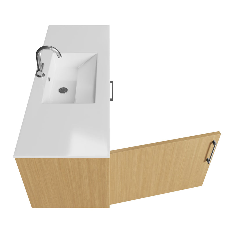 Cutler FV BK NATURA48 Bekka 48" Wall Mount Single Sink Cultured Marble Top Modern Bathroom Vanity - Natura
