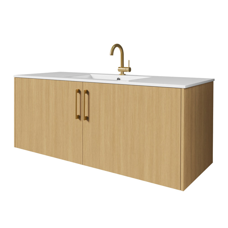 Cutler FV BK NATURA48 Bekka 48" Wall Mount Single Sink Cultured Marble Top Modern Bathroom Vanity - Natura