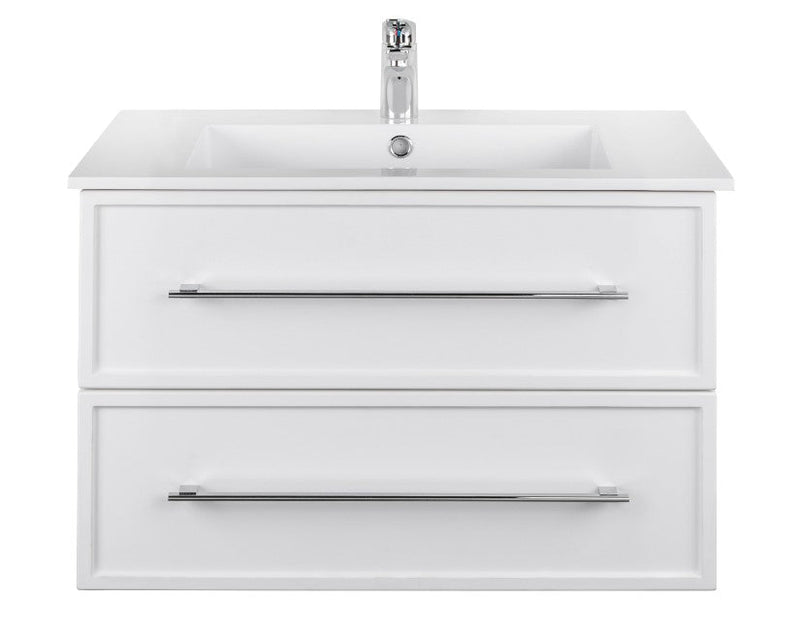 Cutler FV WHITE30MS Milano 30" Single Sink Wall Mount Cultured Marble Top Shaker Vanity - White