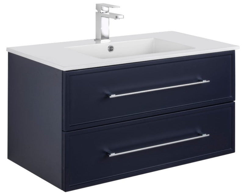 Cutler FV BLUE36MS Milano 36" Single Sink Wall Mount Cultured Marble Top Shaker Vanity - Blue