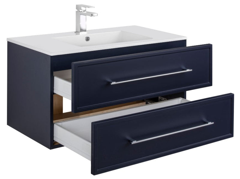 Cutler FV BLUE36MS Milano 36" Single Sink Wall Mount Cultured Marble Top Shaker Vanity - Blue