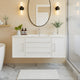 Cutler FV WHITE48MS Milano 48" Single Sink Wall Mount Cultured Marble Top Shaker Vanity - White