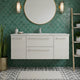 Cutler FV W/CHOCOLATE48 Silhouette 48" Single Sink Wall Mount Cultured Marble Top Bathroom Vanity - White Chocolate