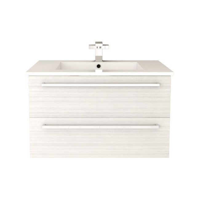 Cutler FV W/CHOCOLATE30 Silhouette 30" Single Sink Wall Mount Cultured Marble Top Bathroom Vanity - White Chocolate