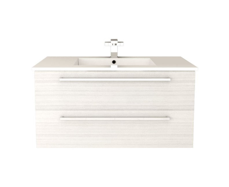 Cutler FV W/CHOCOLATE36 Silhouette 36" Single Sink Wall Mount Cultured Marble Top Bathroom Vanity - White Chocolate