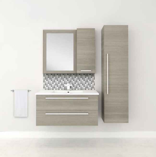 Cutler FV ARIA 36 Silhouette 36" Single Sink Wall Mount Cultured Marble Top Bathroom Vanity - Aria