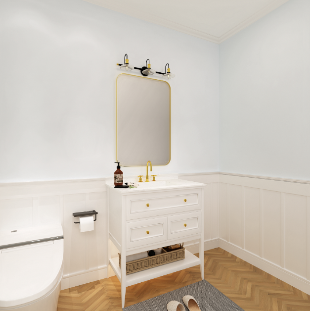 Long Aluminum Framed Rectangular Bathroom Mirror Decoration