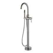 PULSE ShowerSpas 3021-FSTF-BN Highflow Freestanding Tub Filler with Swivel Spout and Handshower in Brushed Nickel