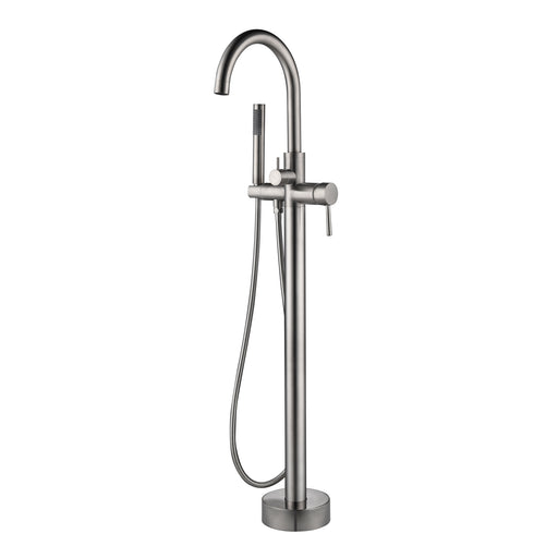 PULSE ShowerSpas 3021-FSTF-BN Highflow Freestanding Tub Filler with Swivel Spout and Handshower in Brushed Nickel