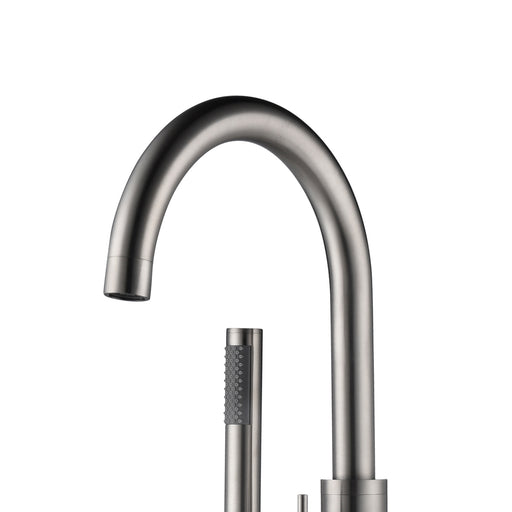 PULSE ShowerSpas 3021-FSTF-BN Highflow Freestanding Tub Filler with Swivel Spout and Handshower in Brushed Nickel - view 2