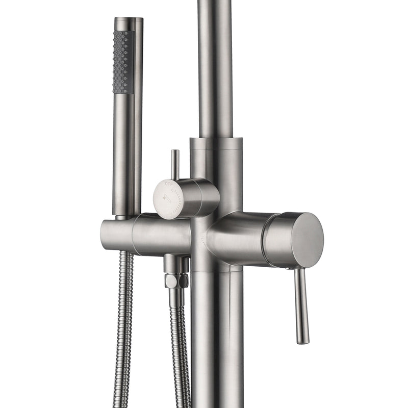 PULSE ShowerSpas 3021-FSTF-BN Highflow Freestanding Tub Filler with Swivel Spout and Handshower in Brushed Nickel - view 3