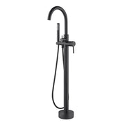 PULSE ShowerSpas 3021-FSTF-MB Highflow Freestanding Tub Filler with Swivel Spout and Handshower in Matte Black