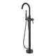 PULSE ShowerSpas 3021-FSTF-MB Highflow Freestanding Tub Filler with Swivel Spout and Handshower in Matte Black