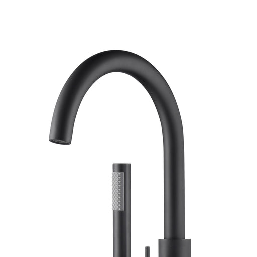 PULSE ShowerSpas 3021-FSTF-MB Highflow Freestanding Tub Filler with Swivel Spout and Handshower in Matte Black - view 2