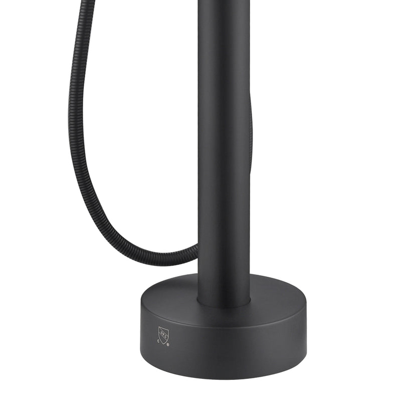 PULSE ShowerSpas 3021-FSTF-MB Highflow Freestanding Tub Filler with Swivel Spout and Handshower in Matte Black - view 4