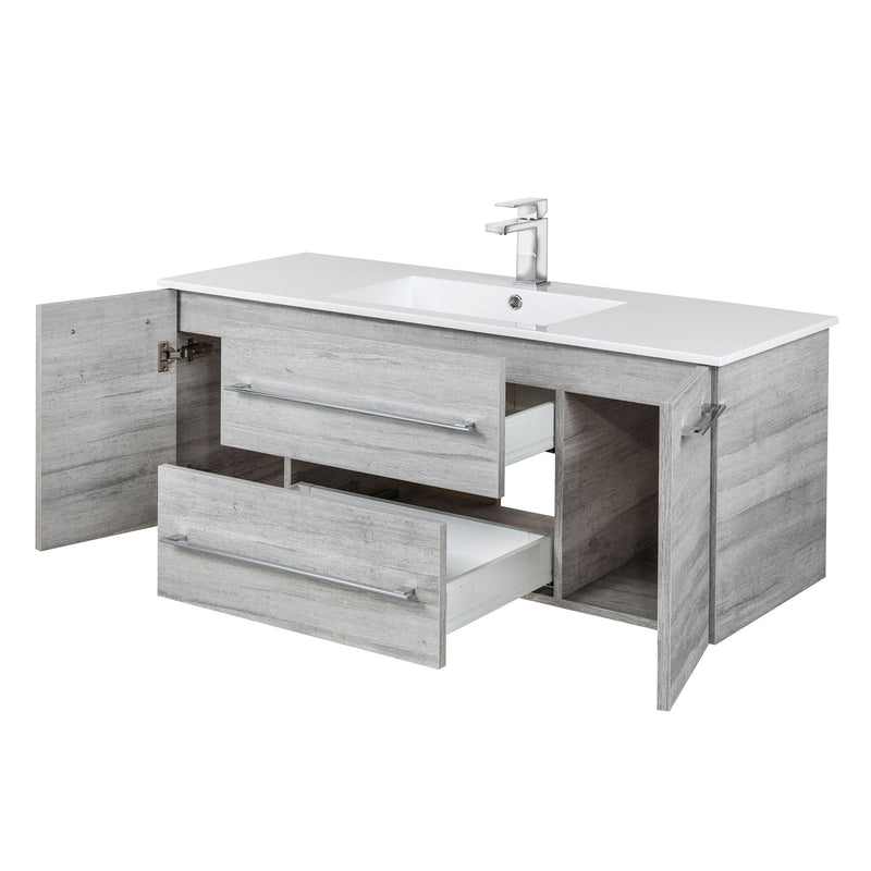 Cutler FV SOHO48 Kato 48" Single Sink Wall Mounted Cultured Marble Top Bathroom Vanity - Soho