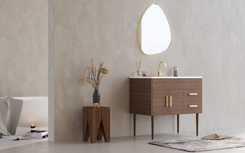 Cutler MID-CNT-36 Garland 36" Single Sink Free Standing Quartz Top Bathroom Vanity