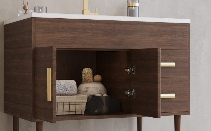 Cutler MID-CNT-36 Garland 36" Single Sink Free Standing Quartz Top Bathroom Vanity