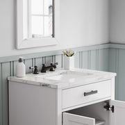 HA30CW03PW - Hartford 30 In. Single Sink Pre-Assembled Transitional Style Bathroom Vanity With 1" Carrara White Marble Top
