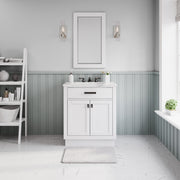 HA30CW03PW - Hartford 30 In. Single Sink Pre-Assembled Transitional Style Bathroom Vanity With 1" Carrara White Marble Top