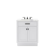 HA30CW03PW - Hartford 30 In. Single Sink Pre-Assembled Transitional Style Bathroom Vanity With 1" Carrara White Marble Top