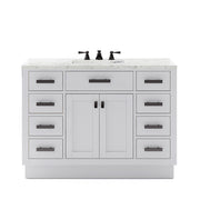 HA48CW03PW - Hartford 48 In. Single Sink Pre-Assembled Transitional Style Bathroom Vanity With 1" Carrara White Marble Top