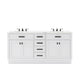 HA72CW03PW - Hartford 72 In. Double Sink Pre-Assembled Transitional Style Bathroom Vanity With 1" Carrara White Marble Top