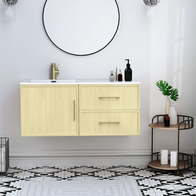 Cutler FV RAZ LAGO42 Razza 42" Single Sink Wall Mounted Cultured Marble Top Bathroom Vanity - Lago