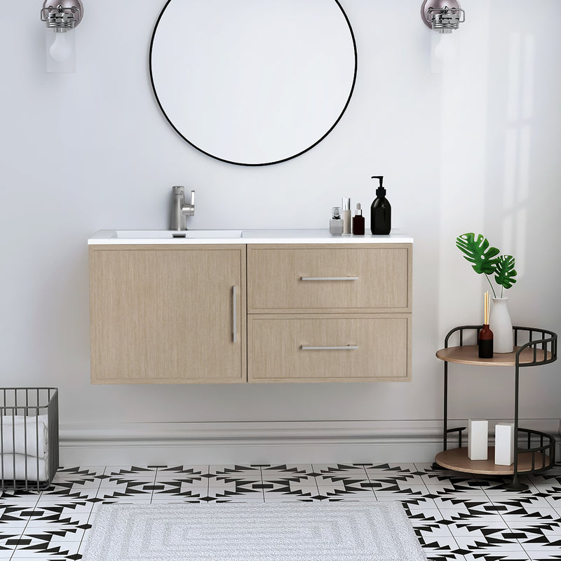 Cutler FV RAZ FLAVIA42 Razza 42" Single Sink Wall Mounted Cultured Marble Top Bathroom Vanity - Flavia