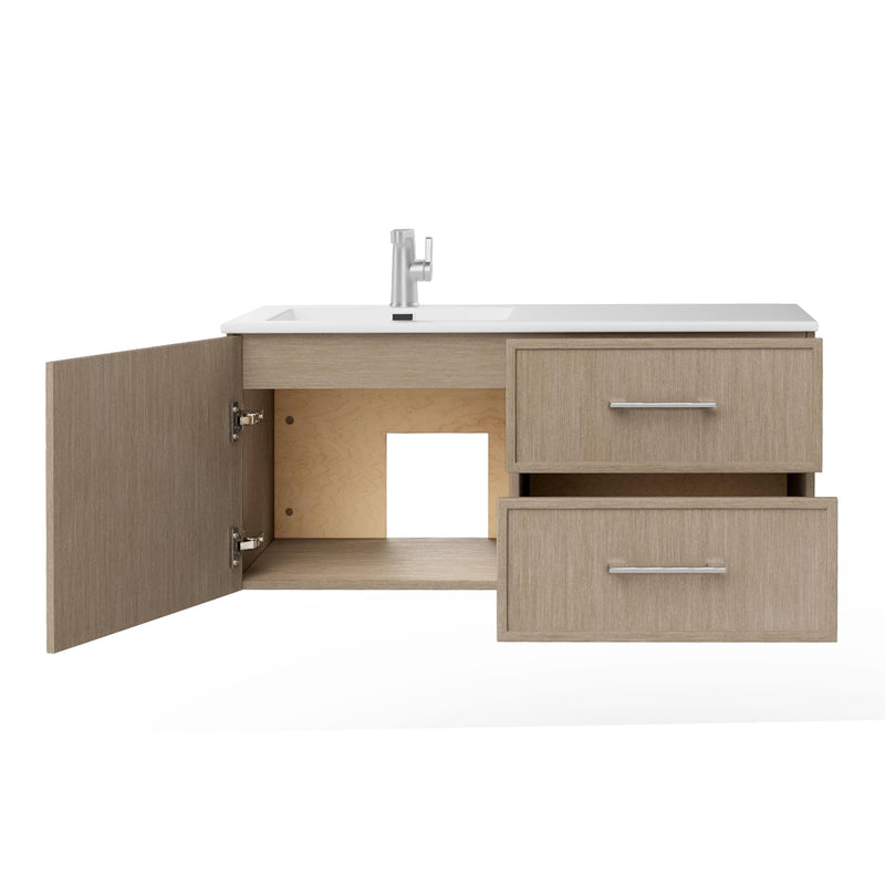 Cutler FV RAZ FLAVIA42 Razza 42" Single Sink Wall Mounted Cultured Marble Top Bathroom Vanity - Flavia