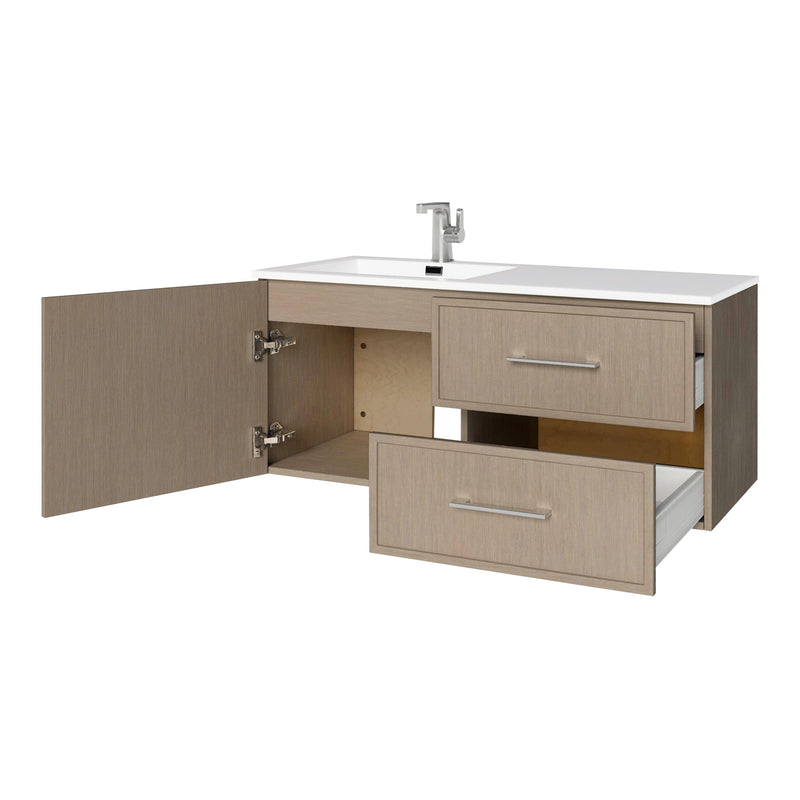 Cutler FV RAZ FLAVIA42 Razza 42" Single Sink Wall Mounted Cultured Marble Top Bathroom Vanity - Flavia