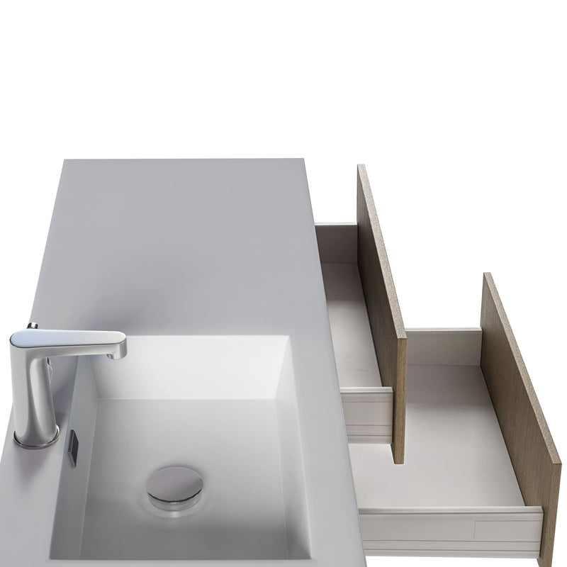 Cutler FV RAZ FLAVIA42 Razza 42" Single Sink Wall Mounted Cultured Marble Top Bathroom Vanity - Flavia