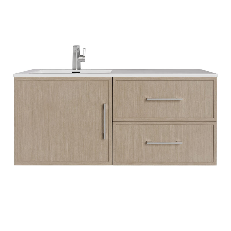 Cutler FV RAZ FLAVIA42 Razza 42" Single Sink Wall Mounted Cultured Marble Top Bathroom Vanity - Flavia
