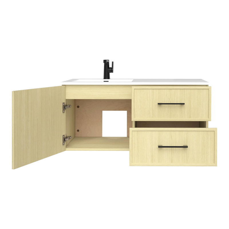 Cutler FV RAZ LAGO42 Razza 42" Single Sink Wall Mounted Cultured Marble Top Bathroom Vanity - Lago