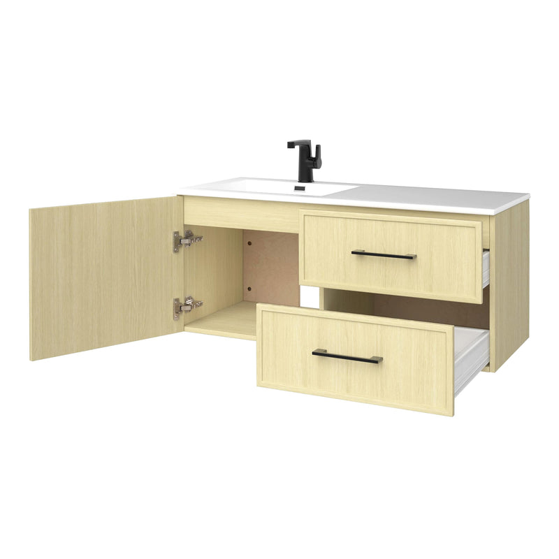 Cutler FV RAZ LAGO42 Razza 42" Single Sink Wall Mounted Cultured Marble Top Bathroom Vanity - Lago