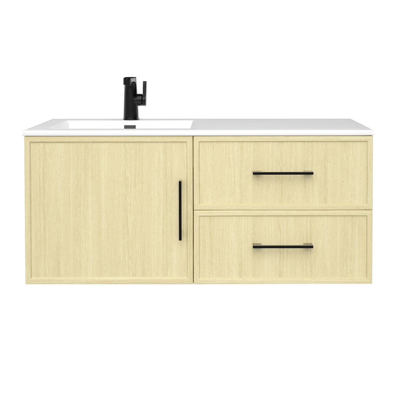 Cutler FV RAZ LAGO42 Razza 42" Single Sink Wall Mounted Cultured Marble Top Bathroom Vanity - Lago