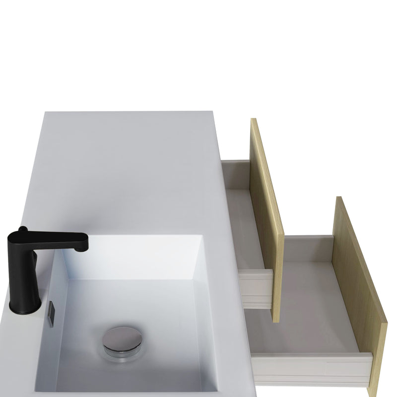 Cutler FV RAZ LAGO42 Razza 42" Single Sink Wall Mounted Cultured Marble Top Bathroom Vanity - Lago