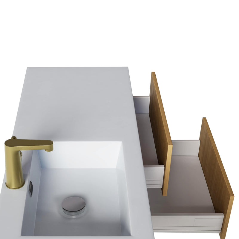 Cutler FV RAZ NATURA42 Razza 42" Single Sink Wall Mounted Cultured Marble Top Bathroom Vanity - Natura
