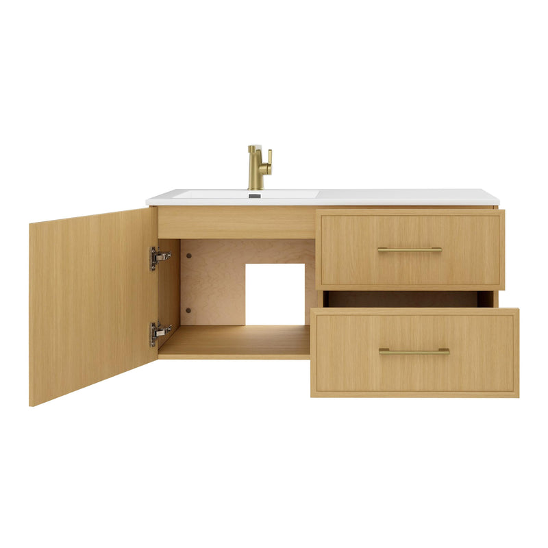 Cutler FV RAZ NATURA42 Razza 42" Single Sink Wall Mounted Cultured Marble Top Bathroom Vanity - Natura