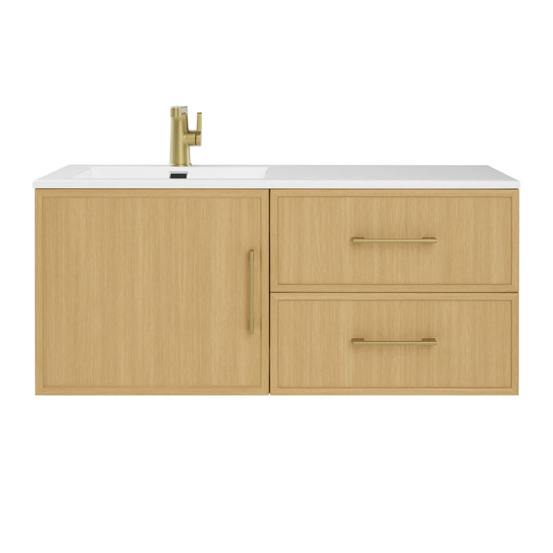 Cutler FV RAZ NATURA42 Razza 42" Single Sink Wall Mounted Cultured Marble Top Bathroom Vanity - Natura