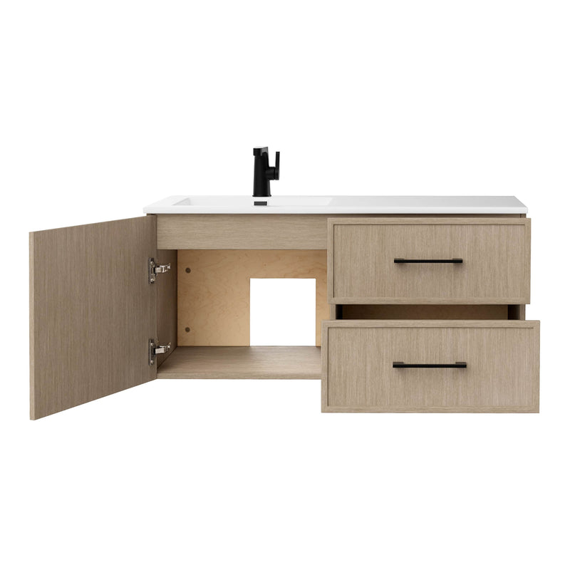 Cutler FV RAZ FLAVIA42 Razza 42" Single Sink Wall Mounted Cultured Marble Top Bathroom Vanity - Flavia
