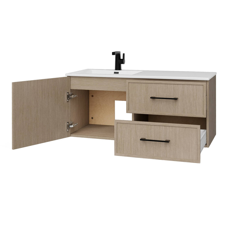 Cutler FV RAZ FLAVIA42 Razza 42" Single Sink Wall Mounted Cultured Marble Top Bathroom Vanity - Flavia
