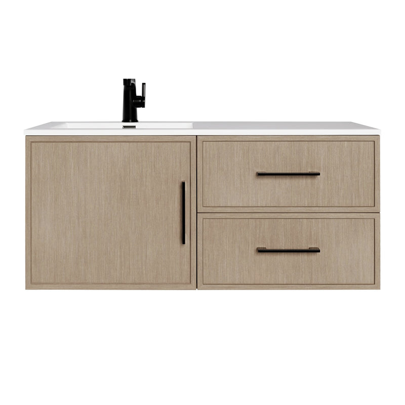 Cutler FV RAZ FLAVIA42 Razza 42" Single Sink Wall Mounted Cultured Marble Top Bathroom Vanity - Flavia