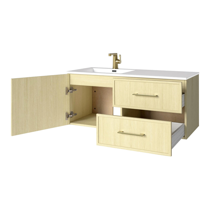 Cutler FV RAZ LAGO42 Razza 42" Single Sink Wall Mounted Cultured Marble Top Bathroom Vanity - Lago