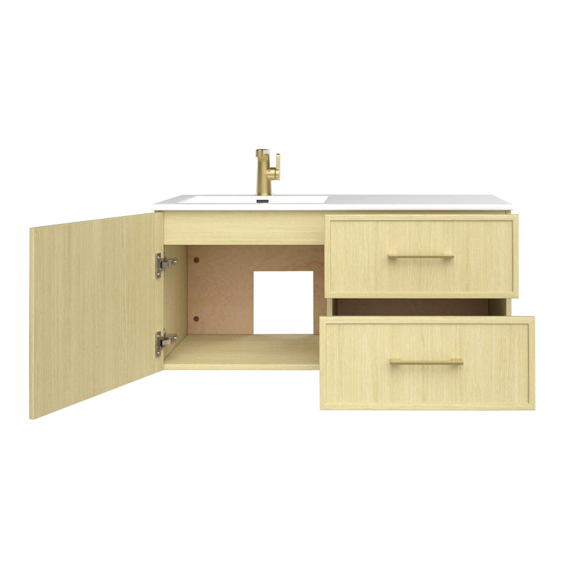 Cutler FV RAZ LAGO42 Razza 42" Single Sink Wall Mounted Cultured Marble Top Bathroom Vanity - Lago