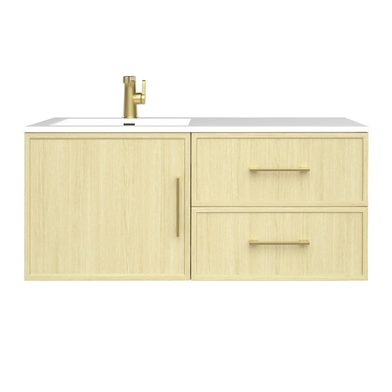Cutler FV RAZ LAGO42 Razza 42" Single Sink Wall Mounted Cultured Marble Top Bathroom Vanity - Lago