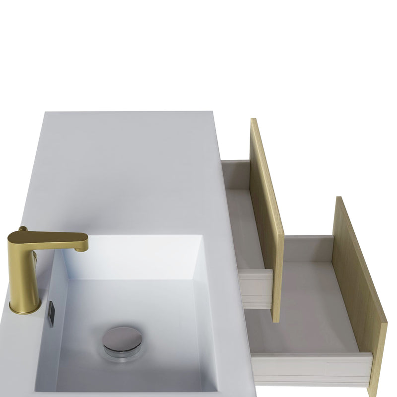 Cutler FV RAZ LAGO42 Razza 42" Single Sink Wall Mounted Cultured Marble Top Bathroom Vanity - Lago