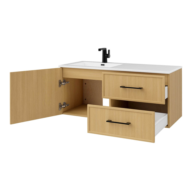 Cutler FV RAZ NATURA42 Razza 42" Single Sink Wall Mounted Cultured Marble Top Bathroom Vanity - Natura