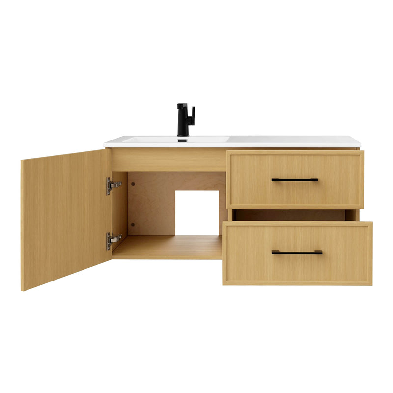 Cutler FV RAZ NATURA42 Razza 42" Single Sink Wall Mounted Cultured Marble Top Bathroom Vanity - Natura